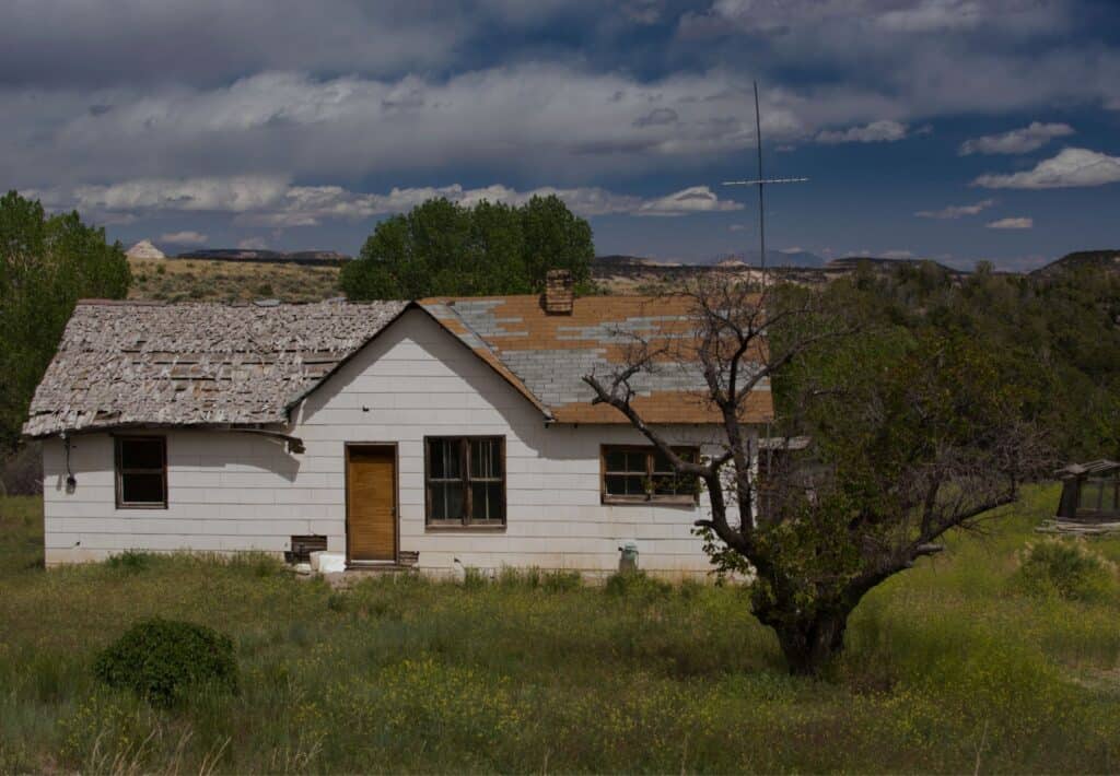 damaged house